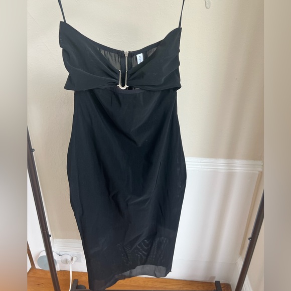 BEC & BRIDGE black strapless mesh dress - Picture 3 of 3